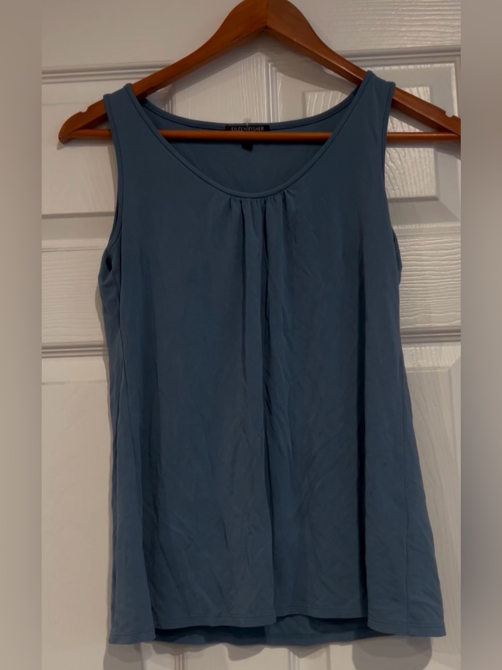 Eileen Fisher Slate Blue Scoop Neck Tank